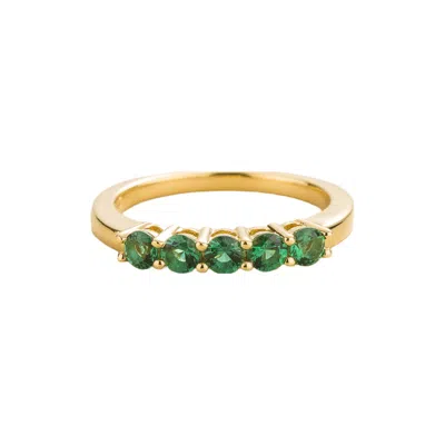 Juvetti Women's Gold / Green Paro Ring In Emerald