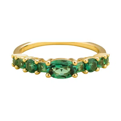 Juvetti Women's Gold / Green Petra Ring In Emerald Set In Gold