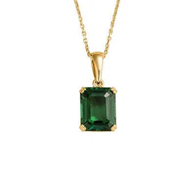 Juvetti Women's Gold / Green Thamani Gold Pendant Necklace In Emerald In Multi