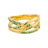 Juvetti Women's Gold / Green Val Ring In Emerald Set In Gold In Multi