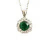 Juvetti Women's Gold / Green / White Floret White Gold Necklace Set With Emerald & Diamond In Multi