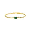 Juvetti Women's Gold / Green / White Mesa Gold Bracelet In Emerald & Diamond