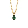 Juvetti Women's Gold / Green / White Ori Small Gold Pendant Necklace In Emerald & Diamond In Multi