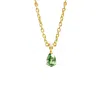 Juvetti Women's Gold / Green / White Ori Small Pendant Necklace In Green Sapphire & Diamond Set In Gold