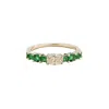 Juvetti Women's Gold / Green / White Petra Gold Ring Set With Diamond & Emerald In Multi