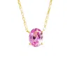 Juvetti Women's Gold / Pink Ovo Gold Necklace Set With Pink Sapphire In Multi