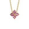 Juvetti Women's Gold / Pink Petale Gold Necklace Pink Sapphire & Diamond In Multi