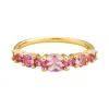 Juvetti Women's Gold / Pink Petra Ring In Pink Sapphire Set In Gold In Multi