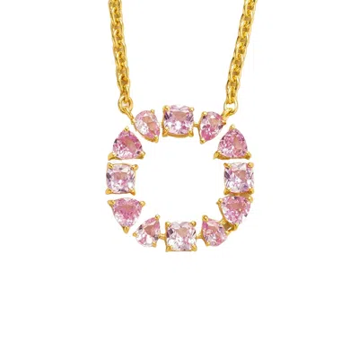 Juvetti Women's Gold / Pink / Purple Glorie Necklace In Pink Sapphire Set In Gold