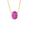 Juvetti Women's Gold / Pink / Purple Ovo Gold Necklace Set With Vivid Pink Sapphire