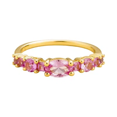 Juvetti Women's Gold / Pink / Purple Petra Ring In Pink Sapphire Set In Gold
