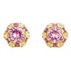 Juvetti Women's Gold / Pink / White Melba Gold Earrings Pink Sapphire And Diamond In Multi
