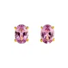 Juvetti Women's Gold / Purple Ovo Gold Earrings Set With Purple Sapphire In Multi