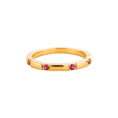 Juvetti Women's Gold / Red Balans Ring In Ruby
