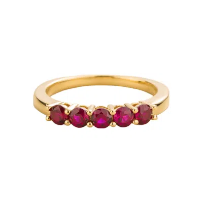 Juvetti Women's Gold / Red Paro Ring In Ruby Gemstones In Purple