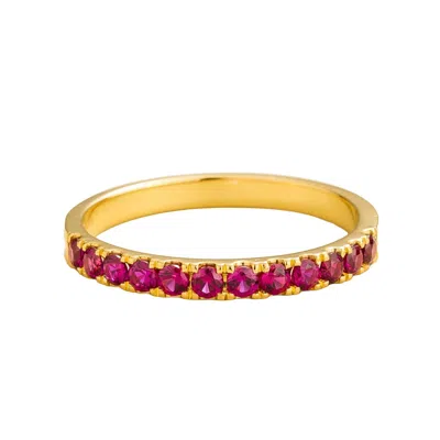 Juvetti Women's Gold / Red Salto Gold Ring Set With Ruby In Multi