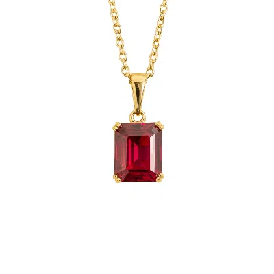 Juvetti Women's Gold / Red Thamani Gold Pendant Necklace In Ruby