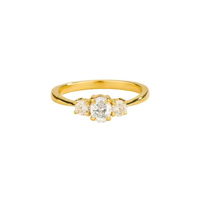 Juvetti Women's Gold / White Boble Gold Ring Set With Diamonds