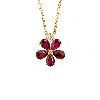 Juvetti Women's Gold / White / Red Florea Gold Necklace Ruby Sapphire & Diamond In Multi