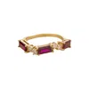 Juvetti Women's Gold / White / Red Forma Ring In Ruby & Diamond In Multi