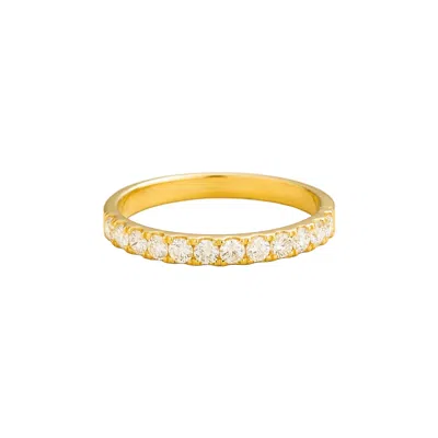 Juvetti Women's Gold / White Salto Diamond Half Eternity Gold Ring In Multi