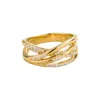 Juvetti Women's Gold / White Val Ring In Diamonds Set In Gold In Multi