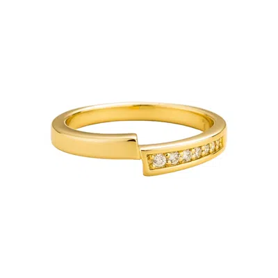 Juvetti Women's Gold / White Vero Ring In Diamond Set In Gold