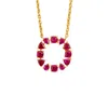 Juvetti Women's Gold / Yellow / Orange Glorie Gold Necklace Set With Ruby