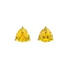 Juvetti Women's Gold / Yellow / Orange Trillion Gold Earrings Set With Yellow Sapphire