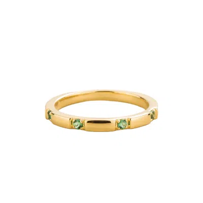Juvetti Women's Green / Gold Balans Ring In Emerald