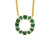 Juvetti Women's Green / Gold Glorie Necklace In Emerald Set In Gold In Multi