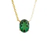 Juvetti Women's Green / Gold Ovo Gold Necklace Set With Emerald In Multi