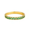 Juvetti Women's Green / Gold Salto Gold Ring Set With Emerald In Multi