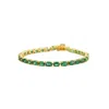 Juvetti Women's Green / Gold Salto Gold Tennis Bracelet Set With Emerald Gemstones