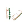 Juvetti Women's Green Serene Rose Gold Earrings With Emerald In Green