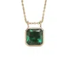 Juvetti Women's Green / Silver Margo White Gold Necklace Set With Emerald