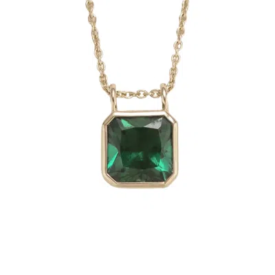 Juvetti Women's Green / Silver Margo White Gold Necklace Set With Emerald