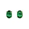 Juvetti Women's Green / Silver Ovo White Gold Earrings Set With Emerald In Multi