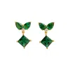 Juvetti Women's Green / White / Gold Amore Gold Earrings Emerald & Diamond In Multi