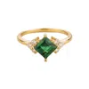 Juvetti Women's Green / White / Gold Amore Ring In Emerald & Diamond In Multi
