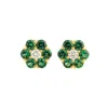 Juvetti Women's Green / White / Gold Cinq Gold Earrings Diamond & Emerald