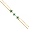 Juvetti Women's Green / White / Gold Forma Bracelet In Emerald & Diamond In Multi