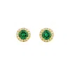 Juvetti Women's Green / White / Gold Mars Gold Earrings Emerald & Diamond In Multi