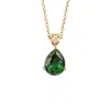 Juvetti Women's Green / White / Gold Ori Medium Pendant Necklace In Emerald & Diamond Set In Gold