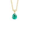 Juvetti Women's Green / White / Gold Ori Medium Pendant Necklace In Paraiba Sapphire & Diamond Set In Gold