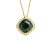 Juvetti Women's Green / White / Gold Pude Gold Necklace Emerald & Diamond In Multi