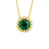 Juvetti Women's Green / White / Gold Solen Gold Necklace Set With Emerald & Diamond