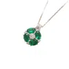 Juvetti Women's Green / White Pristi White Gold Pendant Necklace With Emeralds & Diamonds In Multi