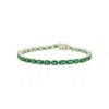Juvetti Women's Green / White Salto White Gold Tennis Bracelet Set With Emerald