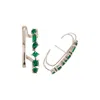 Juvetti Women's Green / White Serene Earrings With Emerald Set In White Gold In Multi